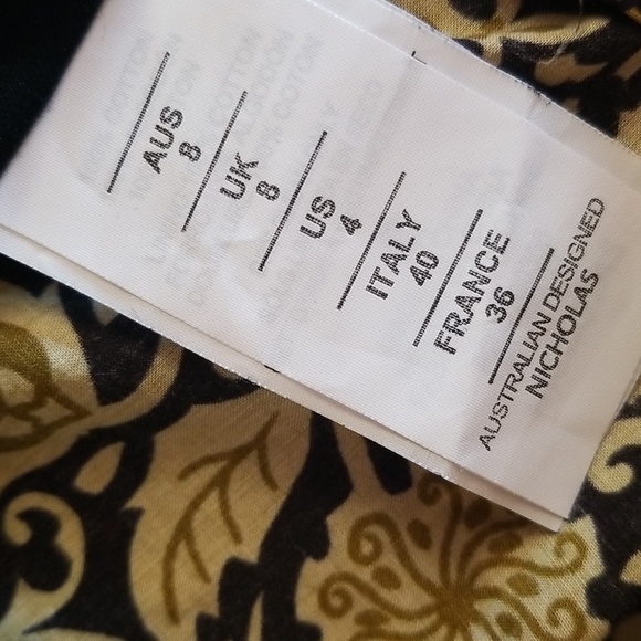 Nicholas Adele Tiered Smocked Yellow/Black Bohemian Floral Dress - Picture 15 of 15